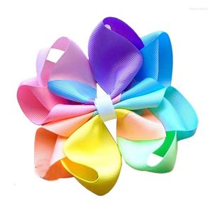 Hårtillbehör 120st Neon Bright Retro Rainbow Octopus Ribbon Bows Pigtail Set eller Single Bow for Girls Summer Clip Fo