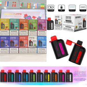 100% Original Sunfire King King Max 10000 Puffs Elektrische Zigaretten -Einweg -Vape -Pods 10000 Puffs Vapes Dtl Mtl Tornado 10k Puffs vorgefüllter Wagen wiederaufladbar E CIGE