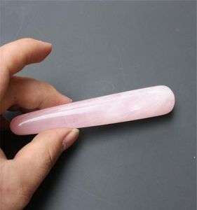 HIMABM 2 шт. натуральный кристалл розовый кварц массажная палочка расслабляющий камень для тела палочка для акупунктурных точек Рейки лечебный камень для массажа лица2055964503