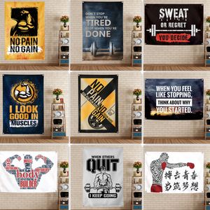 Sports Motivational Quotes Gym Posters - Gym, Classroom, Dorm, Office Wall Art Banner Canvas Painting - Inspiring Teens Fitness Learning Work Decor Flag A1