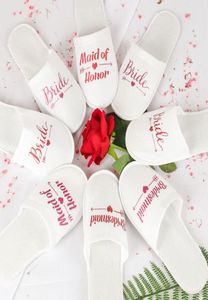 Regali per feste di matrimonio Spose personalizzate Pantofole da damigella d'onore, regalo per addio al nubilato9201446