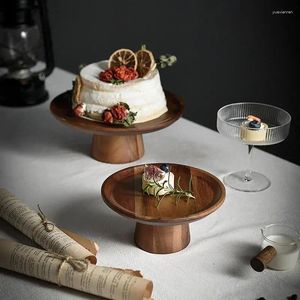 Pratos de madeira placa de bolo criativo servindo bandejas bandeja de exibição de pé alto sobremesa frutas lanche decoração para casa suprimentos
