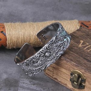 Link Bracelets Alloy Metal Men's Handmade China Dragon Adjustable Bangle With Wooden Box As Gift