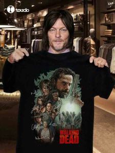 Tişörtler Korku The Walking Dead Film Zombi İmzalı Aktörler Sinema Komik Tshirt Özel Aldult Teen Unisex Dijital Baskı Tee Fil