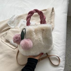 Abendtaschen Design Für Frauen 2024 Luxus Bolso Mode Retro Handtasche Weibliche Gefälschte Pelz Kette Tasche Einkaufen Eimer