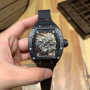 Luxury Mens Mechanical Watch Richa Milles Business Leisure RM035 Automatisk svart keramisk fodral Tejp Fashion Swiss Movement Wristwatches