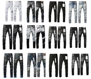 Jeans masculinos designer marca roxa para homens mulheres calças verão buraco de alta qualidade bordado jean denim calças mens