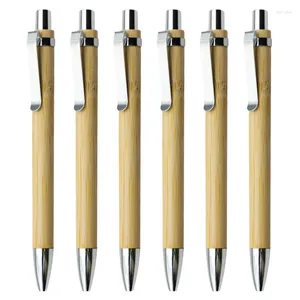 Bamboo Press Ball Pine Pen Wood 1.0ペングレードコマースブラックインクビジネス署名交換可能