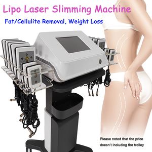 Macchina per la riduzione del grasso del laser a diodi 650nm Peso Riduci la rimozione della cellulite Drenaggio linfatico 14 Cuscinetti laser Lipo Attrezzatura per modellare il corpo del lipolaser