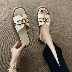 Slippers All-match Fashion Personality Thick-soled Sandals Women's Summer Casual Beach Shoes Back Empty 2024