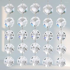 Chandelier Crystal 10PC 20MM Clear Shining Octagon Bead Diamond Cone Double Hole Faceted Prism Glass Garland Curtain Sun Catcher