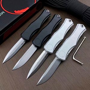 Ny Micro Tech Hera II OTF Automatisk kniv Black D2 Steel Blade Aviation Aluminiumhandtag Camping utomhus Taktisk strid Självförsvarsknivar