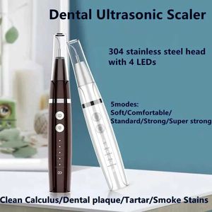 Oral Irrigators Home Side Ultrasonic Calculus Borttagning 4ed Dental Scale Electric Portable Scale Sound Wave Smoke Stains Tatar Plack Teeth White J240318