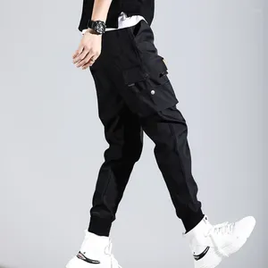 Männer Hosen Männer Harem Hip Hop Joggers Cargo Multi-Pocket Bänder Jogginghose Casual Kordelzug Streetwear