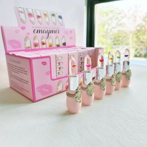 Partihandel 24 st läppbalsam set blommor gelé färg byte läppstift långvarig fuktgivande gelé varm rosa läppstift 240305