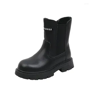 Stivali per bambini unisex in vera pelle autunno ragazzi scarpe super morbide ragazze pelle bovina scuola corta 1-15 anni