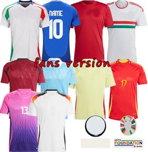 2024/25 Home and Away Men Kit Football Shirts Fußballmannschaft Fußballmannschaft Lukaku de Bruyne Müller Kimmich Ansu Fati Football Trikot Gavi Italienische Fans Version Sane Gavi