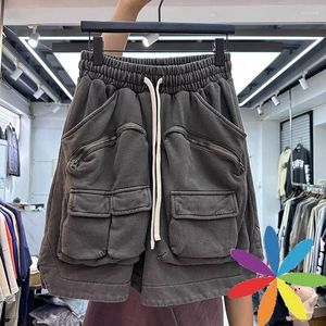 Shorts masculinos Fasion Cordão Múltiplos Bolsos Peso Pesado Retro Lavado Homens Mulheres High Street Hip Hop Calças