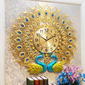 Настенные часы Павлин, китайские бесшумные минималистичные роскошные современные часы, эстетические часы Reloj De Pared, украшение для дома