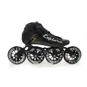 Ayakkabılar karbon fiber hız paten ayakkabı yetişkin erkek kadın satır içi hız patinaj patines 4 tekerlekler 90mm 100mm 110mm fiber spor spor ayakkabılar