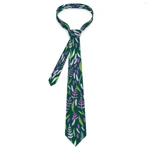 Papillon Cravatta da uomo Viola e rosa Lavanda Collo Foglie verdi Colletto alla moda retrò Grafica Cosplay Accessori per cravatte per feste