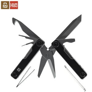 Kontrollera YouPin Huohou Multifunction Knife Fick Folding Outdoor Knife rostfritt stål Aluminiumlegeringsax Korrosionsbeständighet