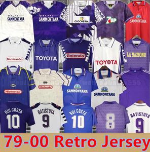 1995 1996 Retro clássico Fiorentina Futebol Jerseys Moletom 1989 90 91 92 93 97 98 99 BATISTUTA R.BAGGIO DUNGA Retro Fiorentina Camisa de Futebol Chandal Futbol