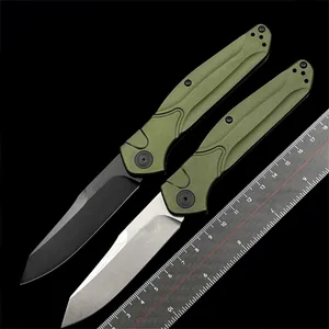 BM 9400 Osborne Automatic Folding Knife 3.4" S30V Black Plain Blade, Green Aluminum Handles Outdoor Camping EDC BM9400 KNIVES