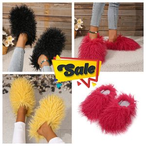 En Kaliteli Terlik Kadınlar Erkekler Kürklü Slaytlar Sandalet Kürk Pembe Kabarık Düz Kış Sıcak Sandal Ayakkabı Terlik Gai Eur 36-49