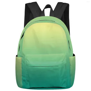 Backpack Green Yellow Gradient Women Man Backpacks Waterproof Travel School For Student Boys Girls Laptop Book Pack Mochilas