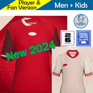 Nuova maglia da calcio Canada Maillot de Foot 2024 Copa America Cup Kit per bambini 2025 Maglia da calcio della squadra nazionale canadese 24/25 Versione giocatore casa lontano BUCHANAN DAVIES DAVID