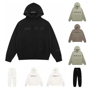 Herrspårar essen hoodie essentialshoodie ess designer tröja plus sammet herrar pullover länge ärmfleece