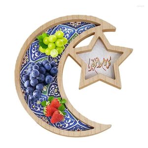 Party Decoration Crafters Food Serving Tray Eid Supplies Dessert Plate Pastry Dish Wooden Fruit Organizer Dining Table Accessories