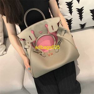 Tote Bags Genuine Leather Bk Habdbags European Station Springsummer New Top Layer Cowhide Litchi Pattern Platinum Bag Lock Buckle Genuine Le have logo HBXMXB