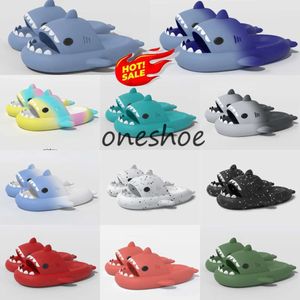 designer new shoes woman sandal Summer Shark Slippers Men Couples Indoor Outdoor Shark Slides Thick Soled Shoes Kids flat sandals Gradient Flip Flops