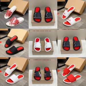 MEN Designer Slippers Red bottoms Sandals Classic Mules Summer Spike Flat Spikes Slide Sandal Outdoor Fashion Wedges Shoes Thick Sole Slipper Studs Slides Platform