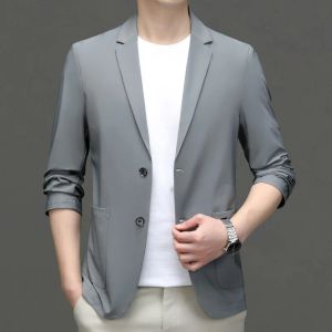 Suits Lmens Threepiece Set of British Business Slimfit Professional Formal Wear Korean Version Gray Casual Suit Man