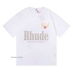 Rhude ins hot 23ss wiosna lato rhude t shirt amerykańska luksusowa koszulka deskorolka męska designerka T-koszulka kobiety Mężczyzn Casual T-shirt Dobra męska koszulka 3038