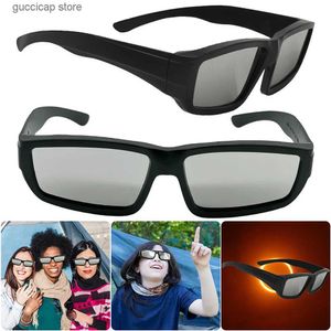 Okulary przeciwsłoneczne 1235pcs Safe Shades Certyfikowane plastikowe Księżycowe Szklanki Księżyca Księżyca Kłcowe Szklanki Słońca Eclipse Kieliszki Bezpośrednie światło słoneczne Safe Ochrona oczu Y2403