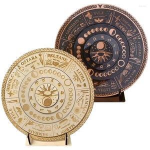 Dekoracja imprezy Wheel of the Year Kalendarz drewniany znak wiedźmy Rules Runs Dows Meditation Meditation Joga Rzeźbia Święta