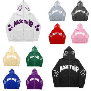 Strickjacke Herren Hoodies Y2k Sweatshirts Übergroße Harajuku Gothic Langarm Pullover Persönlichkeit Kleidung Abstrakte Kunst Druck