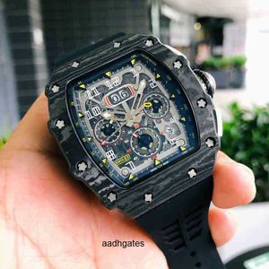 Milles Carbon Richa Fiber Orologio meccanico automatico da uomo Calendario multifunzionale Tendenza moda personalizzata Impermeabile