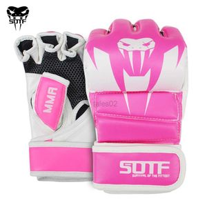 Protective Gear Sotf Dorośli MMA Jadoczysty węża Rękawiczki bokserskie MMA Tiger Muay Thai Gloves Muay Thai Boxing Glove Sanda Pads Box YQ240318