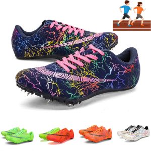 Shoes Track Spike Running Sprint Shoes Track and Field Shoes PU Lightweight Professional Athletic Shoe Training Racing Sneaker Zapatos