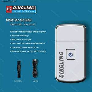 Rasoi elettrici DingLing Rasoio elettrico ricaricabile USB mini rasoio da uomo barba e trimmer senape barba testina di rasoio alternativo Q240318