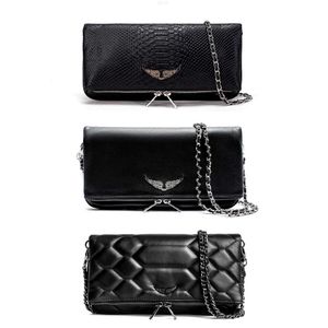 Topp 7a Pochette Rock Swing Your Wings Bag Womens Tote Handbag Shoulder Man äkta läder Zadig Voltaire Bag Wing Chain Luxury Fashion Clutch Flap Cross Body Påsar