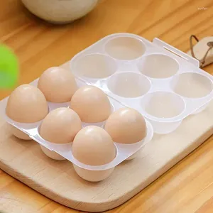 Förvaringsflaskor 6 Egg Container kylskåp Clear Box Organizer för utomhuscamping Vandring Picknick Kök Gadget Tillbehör