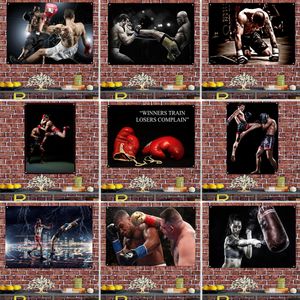 Boxing sanda Muay Thai Inspiring Wall Art Tapestry - Motiverande ord Gym och träningsaffischvägg hängande flagga - väggdekor banner - gåva för kampsportentusiast