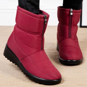 أحذية نساء أحذية ثلجية مقاومة للماء للأحذية الشتوية للنساء منخفضة الكعب في الكاحل بوتاس موجر حافظ على أحذية فاخرة قصيرة فور قصيرة الإناث
