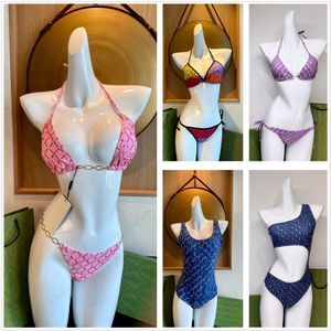 bikini costumi da bagno firmati costume da bagno costumi da bagno cravatta senza schienale fiocco vita alta slim sexy scava fuori protezione solare ad asciugatura rapida costume da bagno di lusso floreale vintage R1